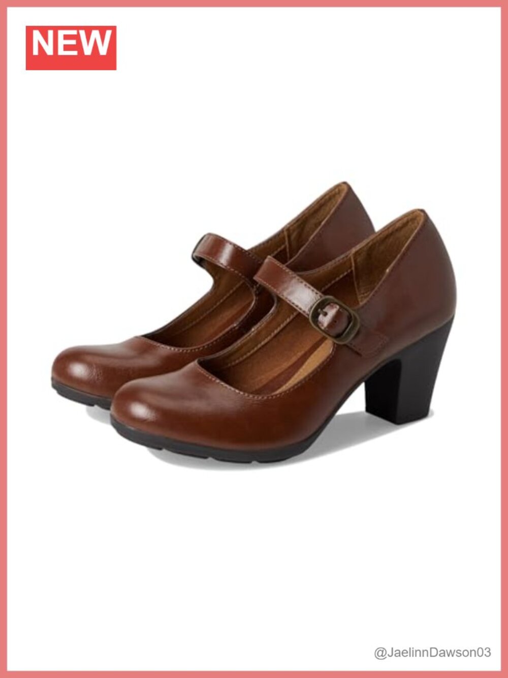 Eurosoft Sofft Netty Mary Jane Pump Block Heel Faux Leather